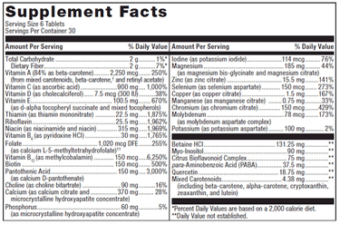 Multigenics Intensive Care 180 tabs * Metagenics Supplement - Conners Clinic